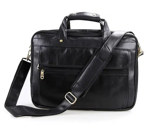 Чоловіча шкіряна сумка John McDee 40.5х12.5х30.5 см sum0026119 - фото 3