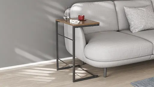 Столик Террі Ferrum-decor 650x440x330 Чорний метал ДСП Дуб Сонома Трюфель 16 мм (FRD-104652)