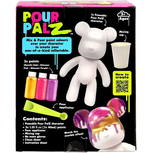 Набір для творчості ToyMonster Pour Palz Флюїд Арт Ведмедик Золото світанку S3 Metallic (GS-G25020) - фото 8