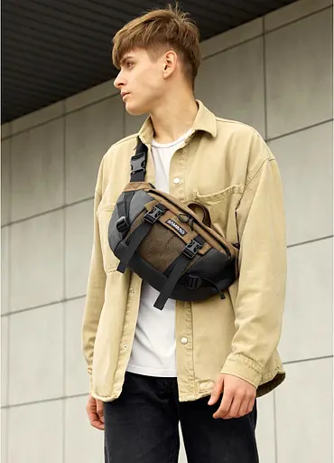 Велика чоловіча поясна сумка бананка для планшета Sambag 38х21 см sum0027305 - фото 1