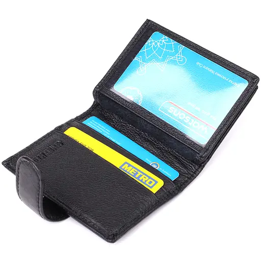 Мужской кошелек вертикальный из натуральной кожи ST Leather 7.5х10.5х1 см acs0029623 - фото 8