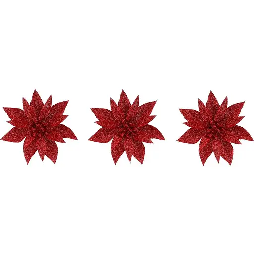 Квітка декоративна Mica Decorations на кліпсі 10 см червона 3 шт. (1181050) - фото 2