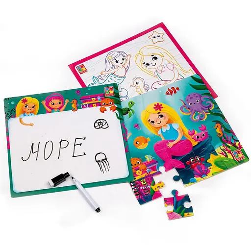 Развивающий набор 4 в 1 Русалочки VT2002-04 пазл, раскраска, маркер - фото 2