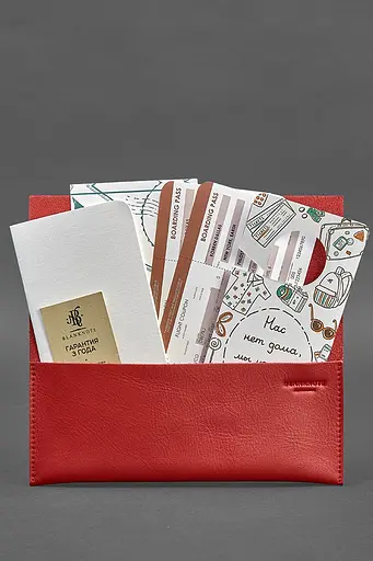 Кожаный женский тревел-кейс Voyager 1.0 красный - фото 3