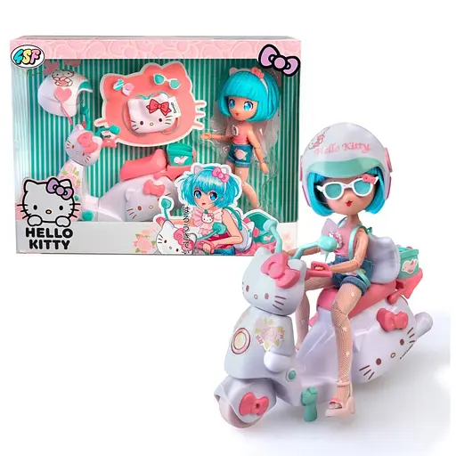Детская кукла Красавица Пинк на скутере 4SF Manga Dolls HKTF3000 серии Hello Kitty - фото 1