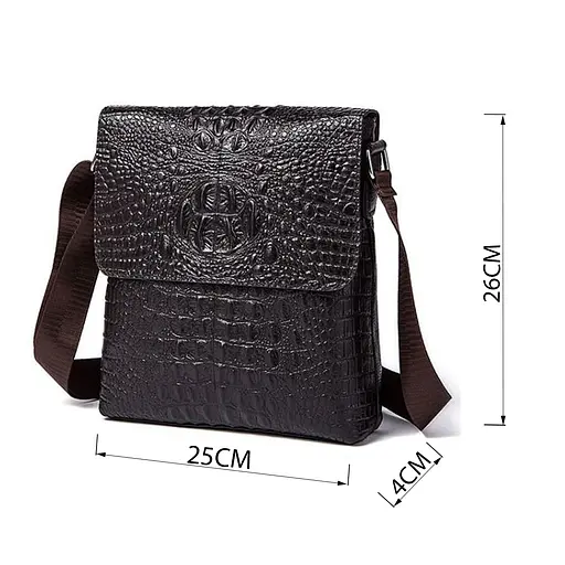 Сумка чоловіча вертикальна з тисненням під рептилію Vintage 25х26х4 см sum0028944 - фото 3