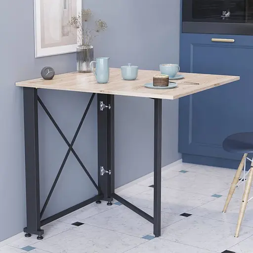 Стіл-книжка трансформер Оріон 1 Ferrum-decor 750x810x730 Чорний метал ДСП Дуб Сан-Марино 16 мм (FRD-104598)