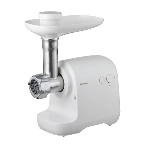 Panasonic Мясорубка, 1700Вт, 3кг/мин, 3 решетки, насадка для кеббе, пластик, белый - фото 1