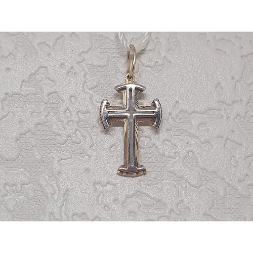 Золотий хрестик Харківська ювелірна фабрика з алмазною гранню. 11563-АЛМ - фото 3