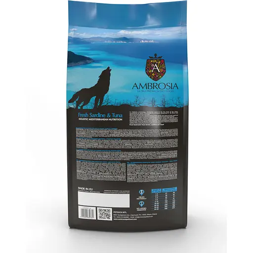 Сухий корм Ambrosia Mediterranean для дорослих собак усіх порід з сардиною та тунцем 100 г - фото 3