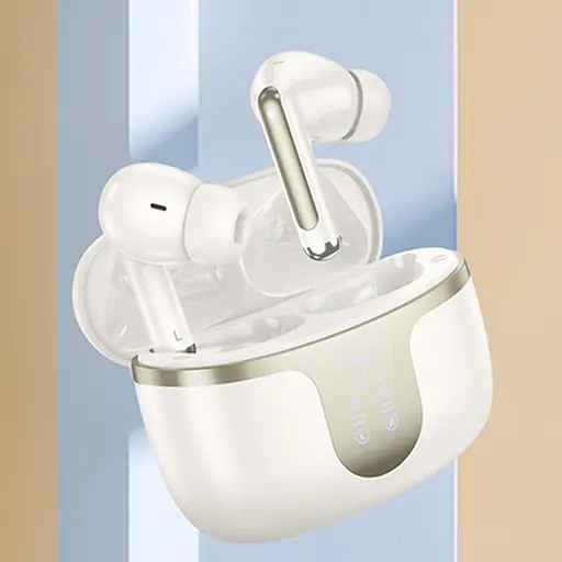 Беспроводные TWS наушники Hoco EQ10, вакуумные, BT5.3, 40mAh, 300mAh, 7h, milky white - фото 4