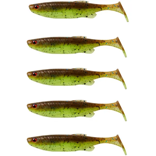 Силікон Savage Gear Fat Minnow T-Tail 75 мм 5.0g Chartreuse Pumpkin (5 шт/уп)