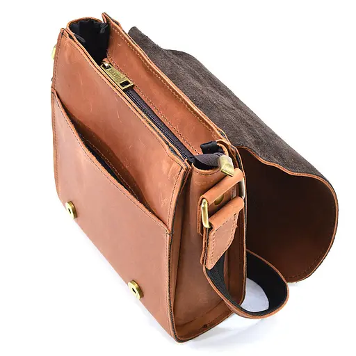 Кожаная мужская сумка через плечо TARWA 26х22х6 см nsa0001278 - фото 9