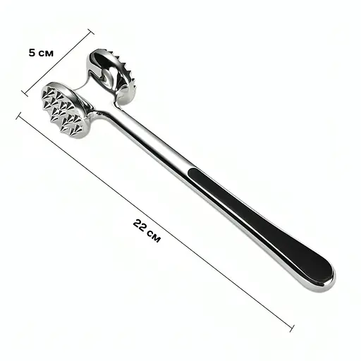 Молоток металевий двосторонній для відбивання м'яса з антиковзною ручкою 22 см, Kitchen Master 86816 - фото 7