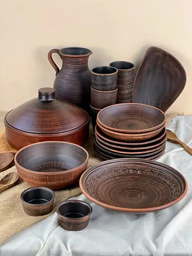 Столовий сервіз керамічного (глиняного) посуду на 6 осіб Декор