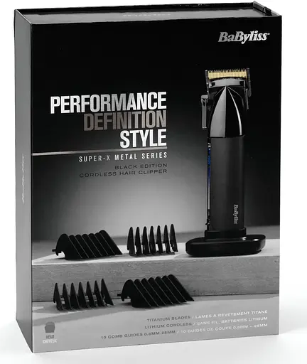 Машинка для стрижки BaByliss Super-X Metal Series, акум., насадок-12, сталь с графитовым покрытием, черно-серебристый - фото 9
