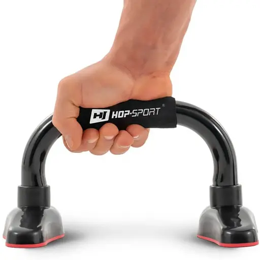 Упоры для отжиманий металлические Hop-Sport HS-M020PU черно-красные - фото 5