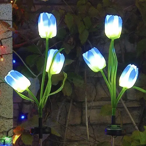 Светильники садовые BlueTulip flower на солнечной батарее цветы тюльпаны 2 шт - фото 2