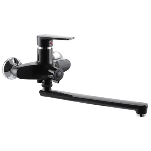 Смеситель для ванны Plamix Oscar-006 Euro Черный (без шланга и лейки) (PM0600) - фото 1