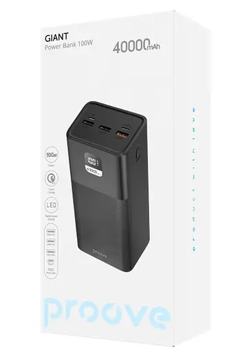 Павербанк Proove Giant Lite Black 40 000 mAh / 22.5 Вт (PBGI20312201) - фото 3