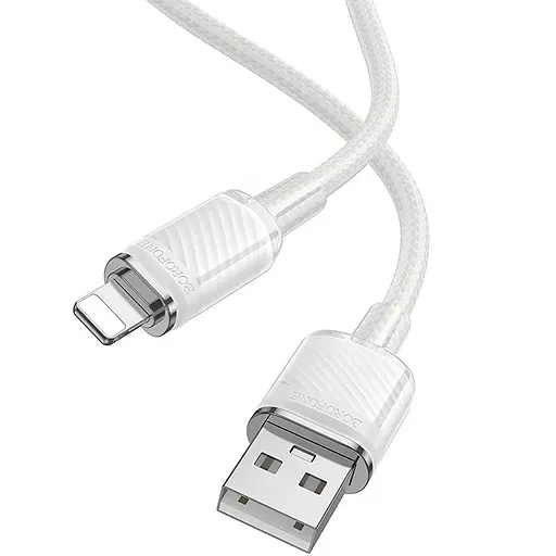Дата кабель Borofone BU56 Succeed USB to Lightning 2.4A (1.2m) White - фото 2