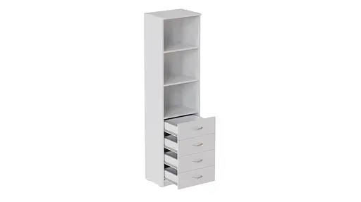 Пенал Анжело Ferrum-decor на 3 полки с 4 ящиками 1900x500x380 ДСП Белый 16 мм (FRD-104960) - фото 3