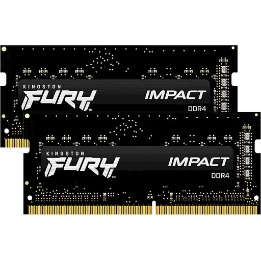 Модуль памяти Kingston Fury DDR4 32Gb (2x16) Impact 3200 MHz Sodimm (KF432S20IBK2/32) - фото 1