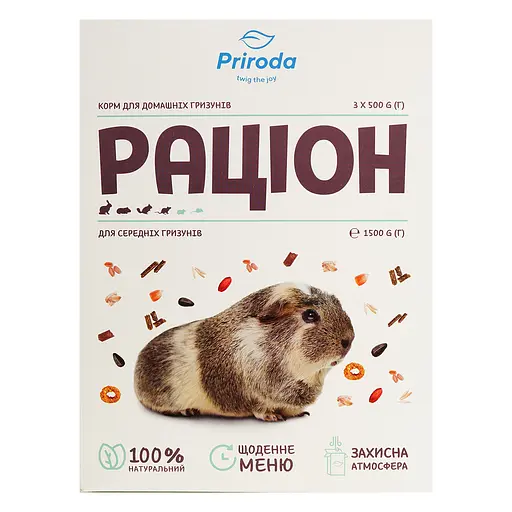 Уцінка. Корм для середніх гризунів Природа Раціон 1.5 кг (PR740084) - фото 2
