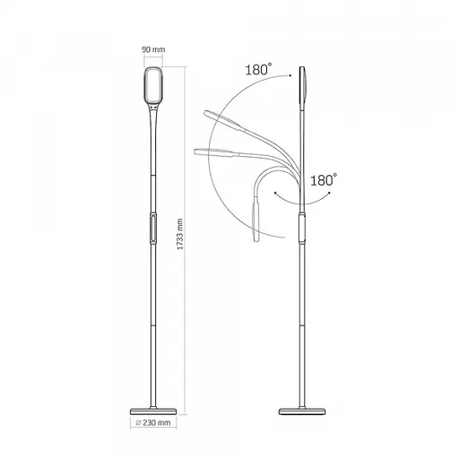 LED торшер белый VIDEX TF07W 14W 3000-5500K - фото 8