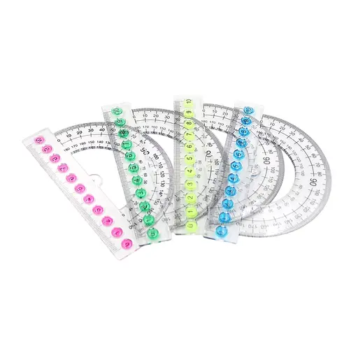 Транспортир Super value, 10 см, прозорий (В асортименті), 12 шт. в упаковці