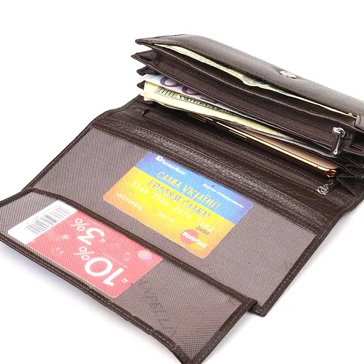 Женский кожаный кошелек Canpellini 19.2х10.2х2.5 см acs0025078 - фото 5