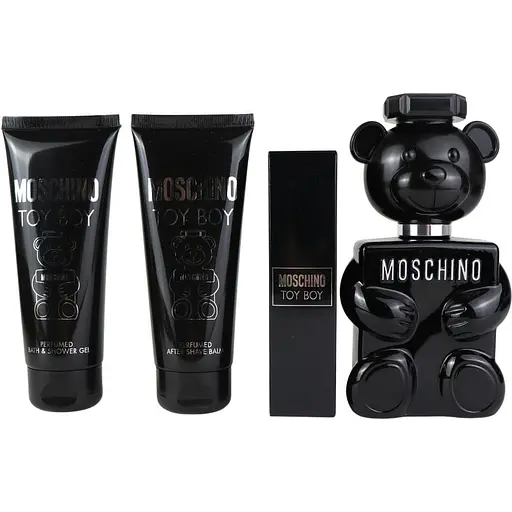 Набір для чоловіків Moschino Toy Boy: Парфумована вода 100 мл та 10 мл + Гель для душу 100 мл + Бальзам після гоління 100 мл