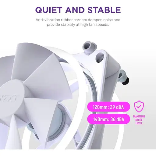 Вентилятор NZXT NZXT, F140RGB Duo - 140mm Dual-sided RGB Fan - Twin Pack (White) (RF-D14DF-W1) - фото 6