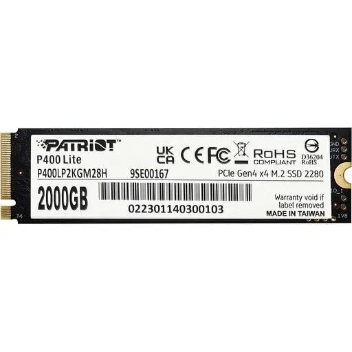 SSD накопитель Patriot P400 Lite 2TB M.2 NVMe (P400LP2KGM28H) [129552] - фото 2
