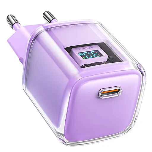 МЗП Acefast A53 Sparkling series PD30W GaN (1USB-C) Alfalfa purple