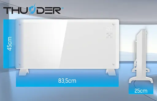Конвекторний обігрівач Kidwell Thunder Modern 2в1 2000W Wi-Fi White - фото 4
