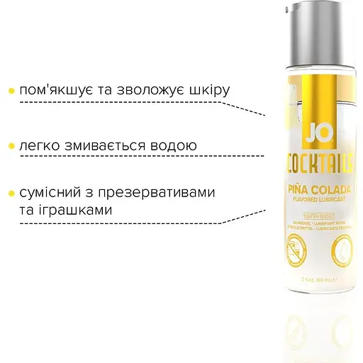 Лубрикант на водной основе System JO Cocktails - Pina Colada (60 мл) - фото 3