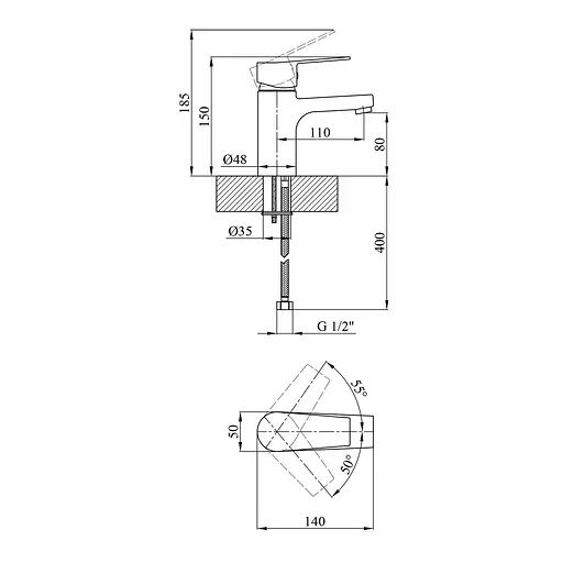 Смеситель для раковины Kroner KRM Enzo - C010 (CV023601) - фото 6