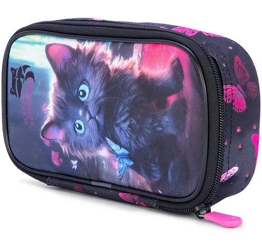 Пенал шкільний для дівчинки з Котиком м'який School Standard (PSS-112) - фото 4