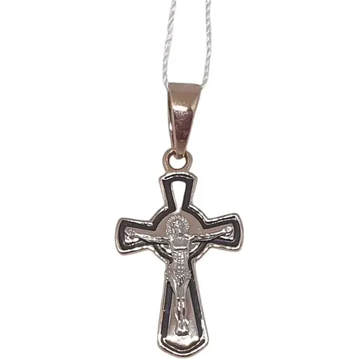 Золотий хрестик Tango Розп'яття Христа з емаллю. 250095Е