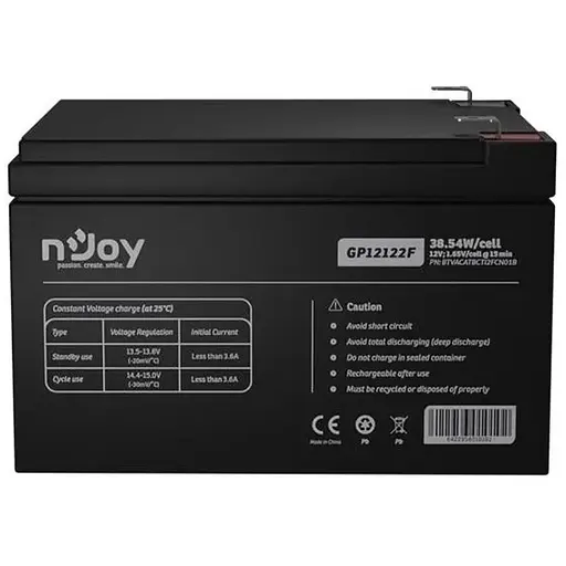 Аккумулятор для ИБП NJOY GP12122F 12V VRLA (BTVACATBCTI2FCN01B)