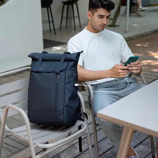 Рюкзак Mark Ryden роллтоп MR2908 с USB-портом Черный - фото 5