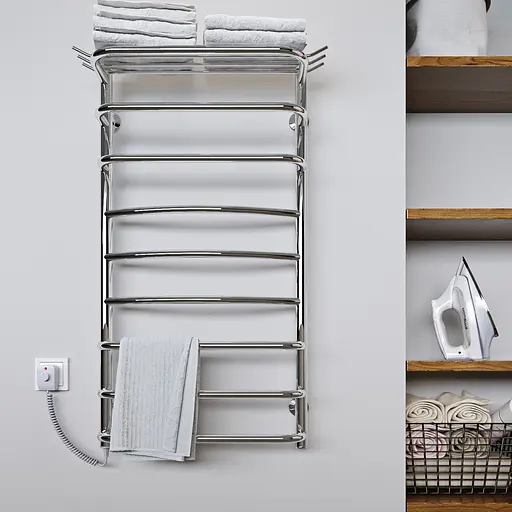 Электрический полотенцесушитель Kosser Канна 800x500/7 ЕL рег. ДК02EL, Хром, Левое - фото 3