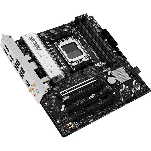 Материнская плата Asus AM5 B850M MAX Gaming WIFI, B850, 4xDDR5, Int.Video (CPU), 4xSATA3, 3xM.2, 1xPCI-E 5.0 x16, 3xPCI-E 4.0 x16, Realtek 7.1, Realtek 1Gb, WiFi 6, Bluetooth 5.3, 7xUSB 3.2 / 7xUSB 2.0, HDMI/DP, MicroATX - фото 4