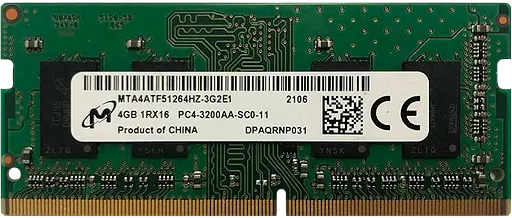 Оперативная память Micron 4GB SODIMM DDR4 3200MHz (MTA4ATF51264HZ-3G2J1) - фото 1
