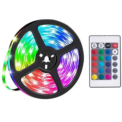 Світлодіодна стрічка Hoco DL30 RGB 4м + пульт (Чорна)