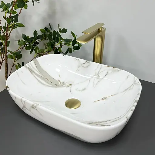 Умивальник VBI Ravenna aiax glossY накладний VBI-011205, Мармур - фото 1