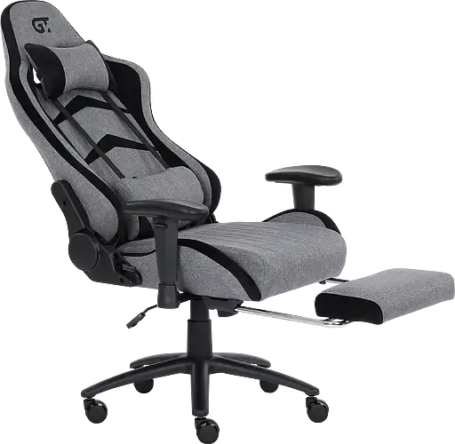 Геймерское кресло GT Racer серое с черным (X-2534-F Fabric Gray/Black Suede) - фото 5