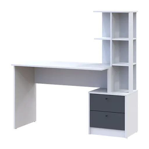 Офісний стіл Doros Т7 Білий/Графіт 136х55х138 (41516058)