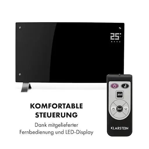 Конвекційний обігрівач Klarstein Bornholm Curved 40 м 2 чорний (10031979)  - фото 3